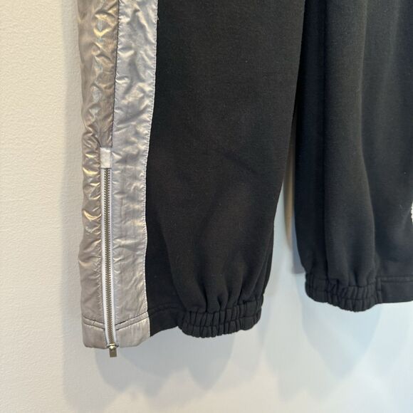 Free People End Zone Pant Wide Leg Sweatpants Metallic Track Stripe Women sz XS - Picture 7 of 13